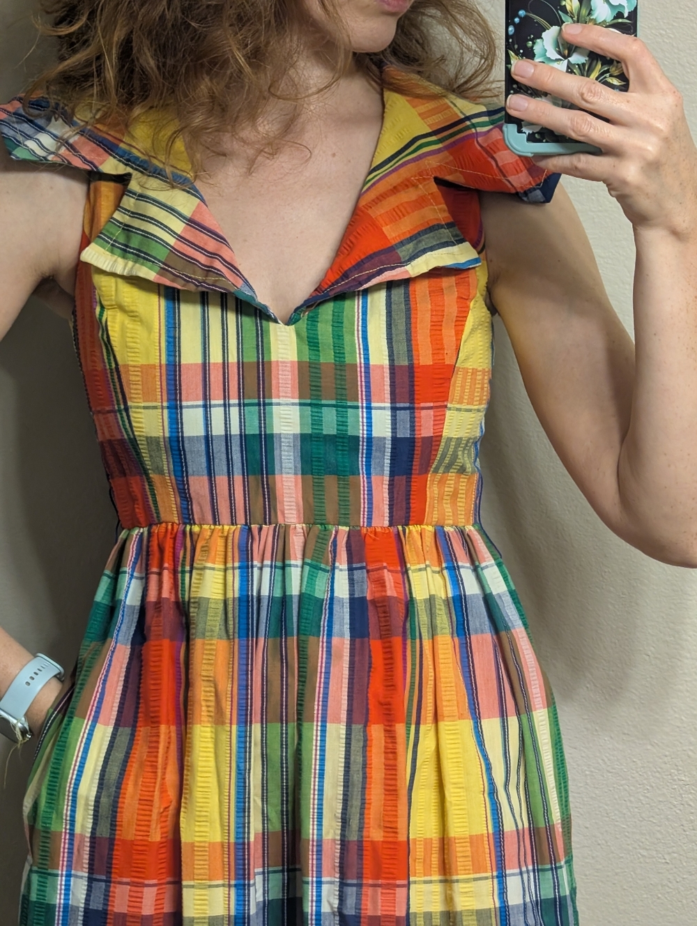 Vintage Rainbow Plaid Colorful Dress - Picture 12 of 13